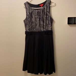 Black with gray on top with black lace over.
